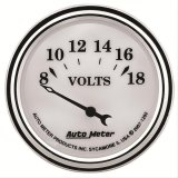 AutoMeter Gauge Voltmeter 2-1/16in. 18V Elec Old Tyme White II thumbnail 1