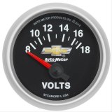 AutoMeter Gauge Voltmeter 2-1/16in. 18V Electric Chevy Gold Bowtie thumbnail 1