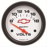 AutoMeter Gauge Voltmeter 2-5/8in. 18V Electric Chevy Red Bowtie White thumbnail 1