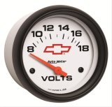 AutoMeter Gauge Voltmeter 2-5/8in. 18V Electric Chevy Red Bowtie White thumbnail 2