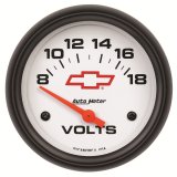 AutoMeter Gauge Voltmeter 2-5/8in. 18V Electric Chevy Red Bowtie White thumbnail 4