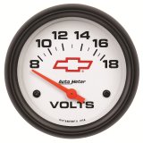 AutoMeter Gauge Voltmeter 2-5/8in. 18V Electric Chevy Red Bowtie White thumbnail 5