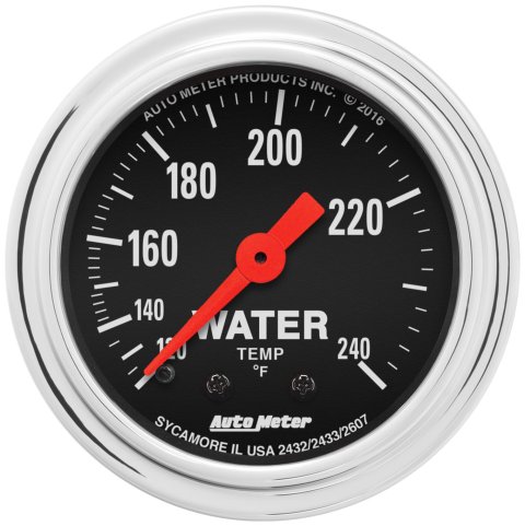 AutoMeter Gauge Water Temp 2-1/16in. 120-240 Deg. F Mechanical Traditional Chrome thumbnail 1