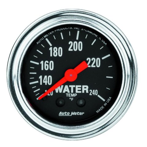 AutoMeter Gauge Water Temp 2-1/16in. 120-240 Deg. F Mechanical Traditional Chrome thumbnail 2