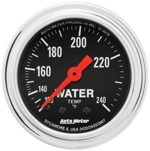 AutoMeter Gauge Water Temp 2-1/16in. 120-240 Deg. F Mechanical Traditional Chrome thumbnail 8