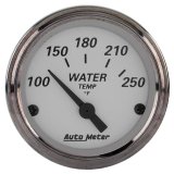 AutoMeter Gauge Water Temp 2-1/16in. 250 Deg. F Elec American Platinum thumbnail 2