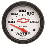 AutoMeter Gauge Water Temp 2-5/8in. 100-250 Deg. F Electric Chevy Red Bowtie White thumbnail 1