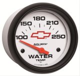 AutoMeter Gauge Water Temp 2-5/8in. 100-250 Deg. F Electric Chevy Red Bowtie White thumbnail 2