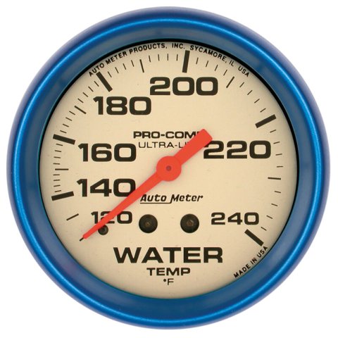 AutoMeter Gauge Water Temp 2-5/8in. 120-240 Deg. F Mech. Glow In The Dark Ultra-Nite thumbnail 5