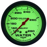 AutoMeter Gauge Wtemp 2-5/8in. 140-280 Deg. F Liq Filled Mech 4ft. Glow In Dark Ultra-Nite thumbnail 5