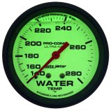 AutoMeter Gauge Wtemp 2-5/8in. 140-280 Deg. F Liq Filled Mech 4ft. Glow In Dark Ultra-Nite thumbnail 6