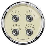 AutoMeter Gauge Quad 5in. 0 Ohm(e) to 90 Ohm(f) Elec Prestige Antique. Ivory thumbnail 2