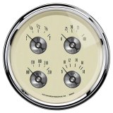 AutoMeter Gauge Quad 5in. 0 Ohm(e) to 90 Ohm(f) Elec Prestige Antique. Ivory thumbnail 3