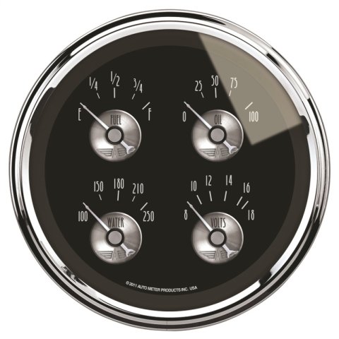 AutoMeter Gauge Quad 5in. 0 Ohm(e) to 90 Ohm(f) Elec Prestige Blk. Diamond thumbnail 3
