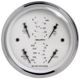 AutoMeter Gauge Quad 5in. 0 Ohm(e) to 90 Ohm(f)Elec Old Tyme White thumbnail 1