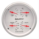 AutoMeter Gauge Quad 5in. 240 Ohm(e) to 33 Ohm(f) Elec Arctic White thumbnail 1