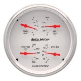 AutoMeter Gauge Quad 5in. 240 Ohm(e) to 33 Ohm(f) Elec Arctic White thumbnail 2