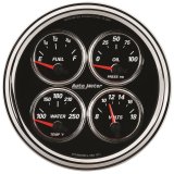 AutoMeter Gauge Quad 5in. 240 Ohm(e) to 33 Ohm(f) Elec Designer Black II thumbnail 1