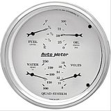 AutoMeter Gauge Quad 5in. 240 Ohm(e) to 33 Ohm(f) Elec Old Tyme White thumbnail 1