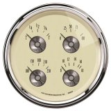 AutoMeter Gauge Quad 5in. 240 Ohm(e) to 33 Ohm(f) Elec Prestige Antique. Ivory thumbnail 2