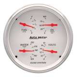 AutoMeter Gauge Kit 2 Pc. Quad & Speedometer 5in. Arctic White thumbnail 1