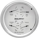 AutoMeter Gauge Kit 2 Pc. Quad & Speedometer 5in. Old Tyme White thumbnail 2