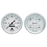 AutoMeter Gauge Kit 2 Pc. Quad & Speedometer 5in. Old Tyme White thumbnail 4