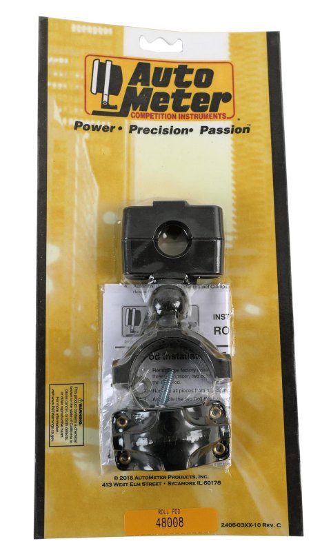 AutoMeter Gauge Mount Roll Pod For 1.75in. Roll Cage Fits 5in. Pedestal Tach Black thumbnail 1