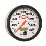 AutoMeter Gauge Speedometer 5in. 160MPH Elec. Programmable Chevy Red Bowtie White thumbnail 2