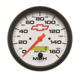 AutoMeter Gauge Speedometer 5in. 160MPH Elec. Programmable Chevy Red Bowtie White thumbnail 6
