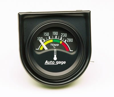 AutoMeter Gauge Console Water Temp 1.5in. 280 Deg. F Elec Blk Dial Blk Bezel Autogage