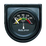 AutoMeter Gauge Console Water Temp 1.5in. 280 Deg. F Elec Blk Dial Blk Bezel Autogage thumbnail 2
