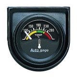 AutoMeter Gauge Console Water Temp 1.5in. 280 Deg. F Elec Blk Dial Blk Bezel Autogage thumbnail 3