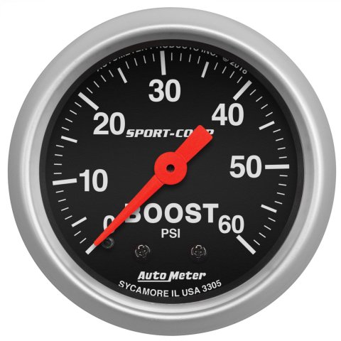 AutoMeter 2-1/16in 0-60 PSI Mechanical Sport-Comp Boost Pressure Gauge thumbnail 9