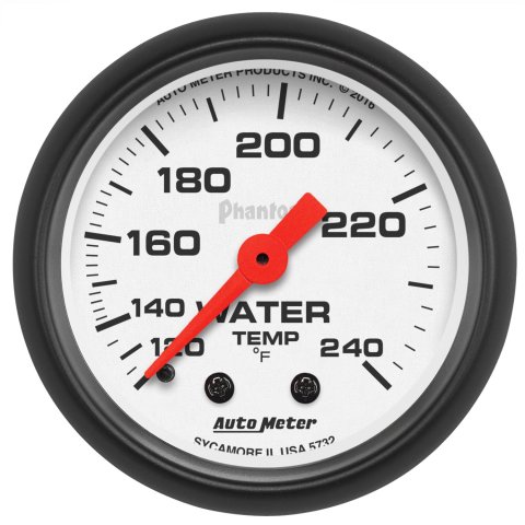Autometer Phantom 52mm 120-240 Deg F Mechanical Water Temp Gauge thumbnail 1