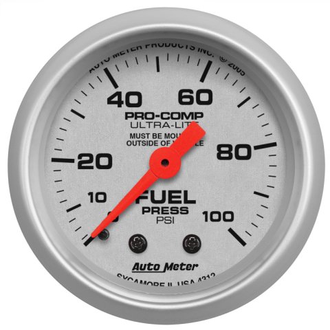 Autometer Ultra-Lite 52mm 0-100 PSI Mechanical Fuel Pressure Gauge thumbnail 3