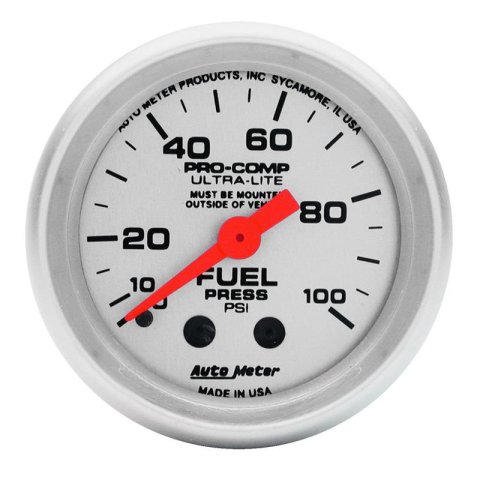 Autometer Ultra-Lite 52mm 0-100 PSI Mechanical Fuel Pressure Gauge thumbnail 4