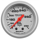 Autometer Ultra-Lite 52mm 140-280 Deg F Mechanical Oil Temp Gauge thumbnail 1