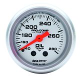 Autometer Ultra-Lite 52mm 140-280 Deg F Mechanical Oil Temp Gauge thumbnail 2