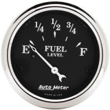 Autometer 2 1/16in 240 Ohm to 33 Ohm Old Tyme Black Electric Fuel Level Gauge thumbnail 1
