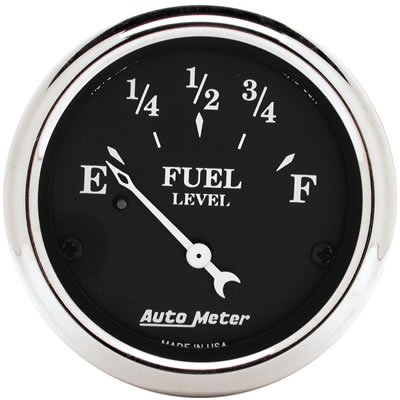 Autometer 2 1/16in 240 Ohm to 33 Ohm Old Tyme Black Electric Fuel Level Gauge