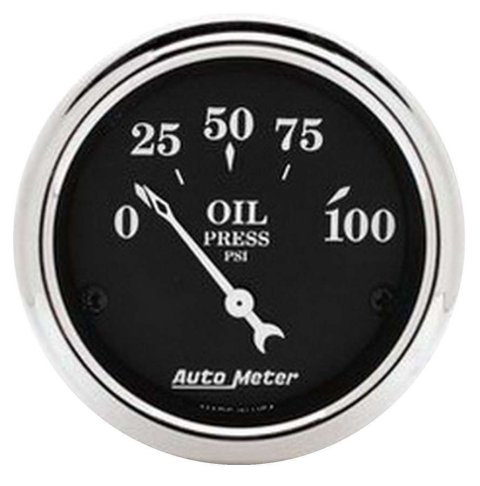Autometer 2 1/16in 100PSI Old Tyme Black Electric Oil Pressure Gauge thumbnail 8