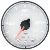 Autometer Spek-Pro 2 1/16in 100PSI Stepper Motor W/Peak & Warn White/Black Boost Gauge thumbnail 5