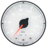 Autometer Spek-Pro 2 1/16in 1600PSI Stepper Motor w/ Peak & Warn White/Black Nitrous Pressure Gauge thumbnail 3
