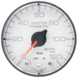 Autometer Spek-Pro 2 1/16in 120PSI Stepper Motor W/Peak & Warn White/Black Water Pressure Gauge thumbnail 1