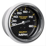 Autometer Gauge Speedometer 3-3/8in 80MPH Mechanical Marine Carbon Fiber thumbnail 2