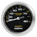 Autometer Gauge Speedometer 3-3/8in 80MPH Mechanical Marine Carbon Fiber thumbnail 5