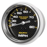 Autometer Gauge Speedometer 3-3/8in 80MPH Mechanical Marine Carbon Fiber thumbnail 6