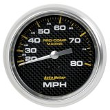 Autometer Gauge Speedometer 3-3/8in 80MPH Mechanical Marine Carbon Fiber thumbnail 7