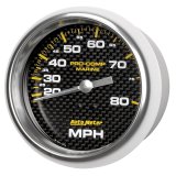 Autometer Gauge Speedometer 3-3/8in 80MPH Mechanical Marine Carbon Fiber thumbnail 8